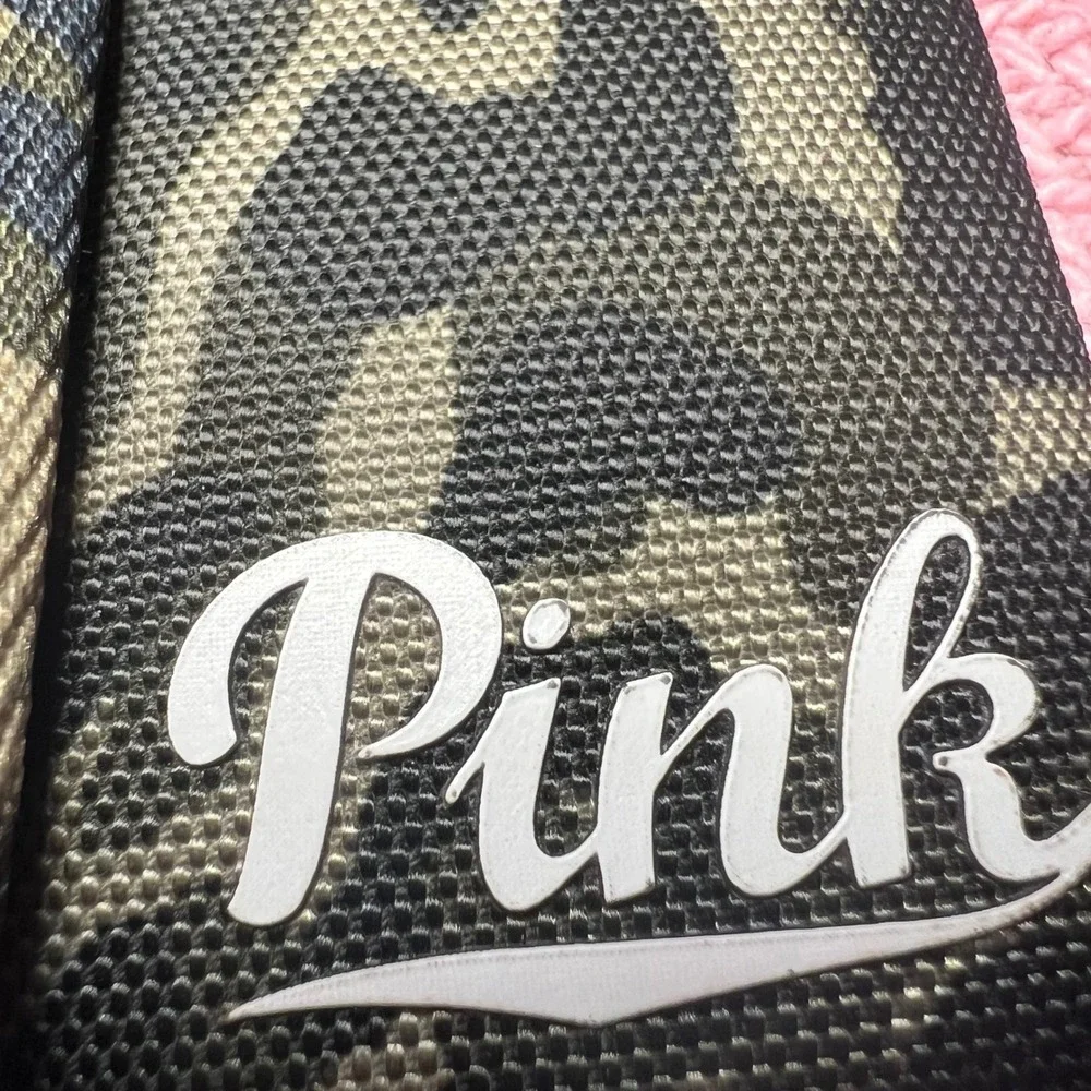 Victorias Secret PINK Lanyard and Camo Wallet‎ Set Black Green ID Holder Pouch